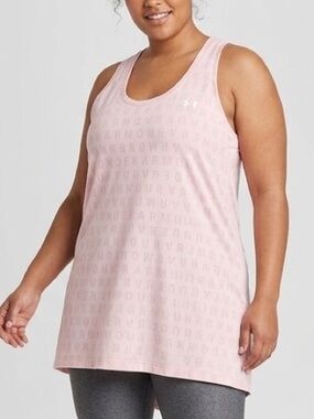 Under Armour Pink Loose Fit Racerback Athletic Perforated Tank Top Plus Size 3XL